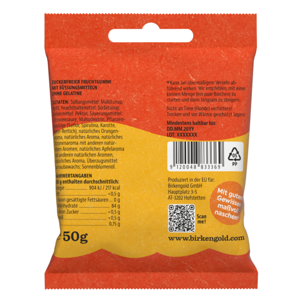 1311-Birkengold Gummibärchen zuckerfrei mit Xylit-Rückseite