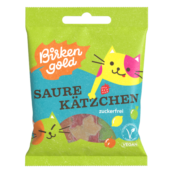 1315-Birkengold Saure Kätzchen zuckerfrei Xylit-Vorderseite