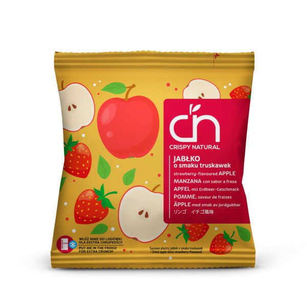 Obuolių traškučiai braškių skonio Crispy Natural